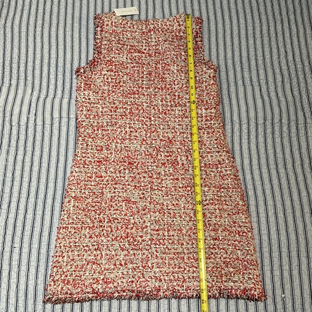 NWT Ann Taylor Textured Tweed Fringe Shift Dress size 6 - Picture 6 of 16
